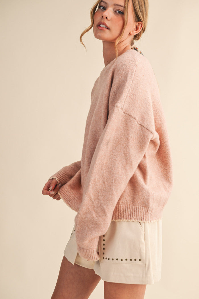 MSW11114 Scalloped Edge Sweater