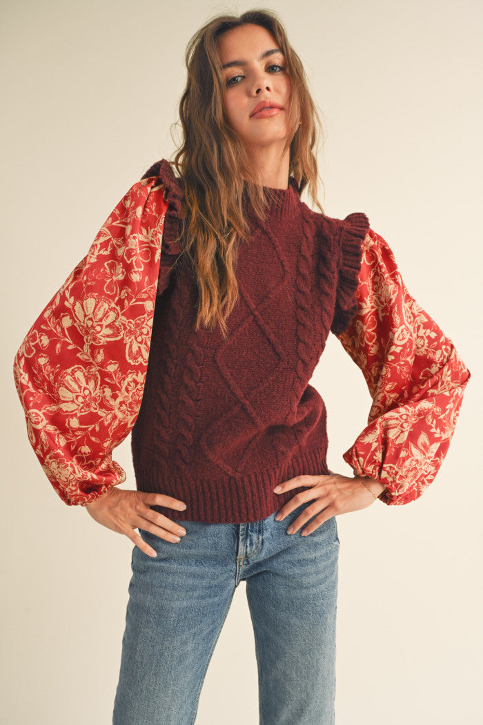 MSW10404 Mixed Media Sweater Top