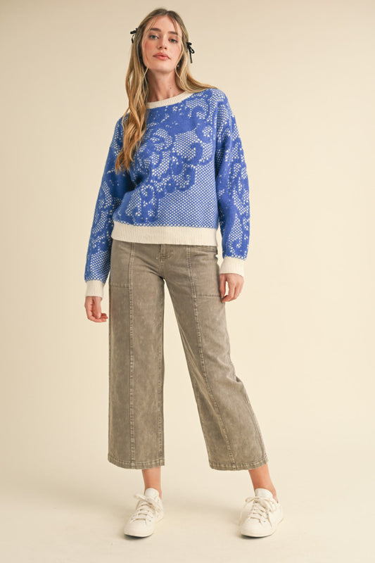 MSW10688 Lace Pattern Sweater