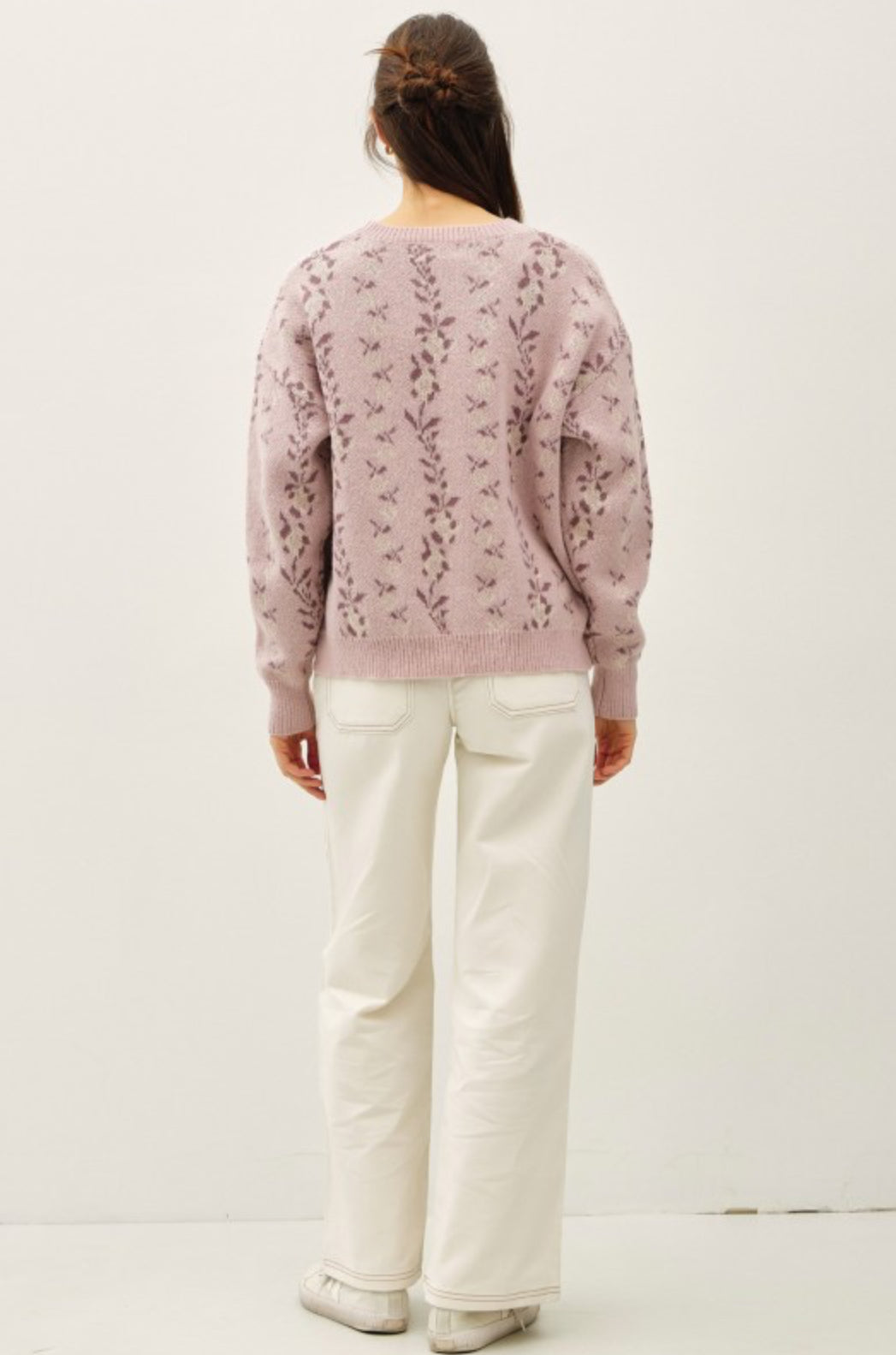 65116 Floral Jacquard Sweater