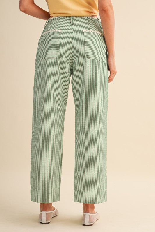 MP4663 Striped Wide Leg Pants