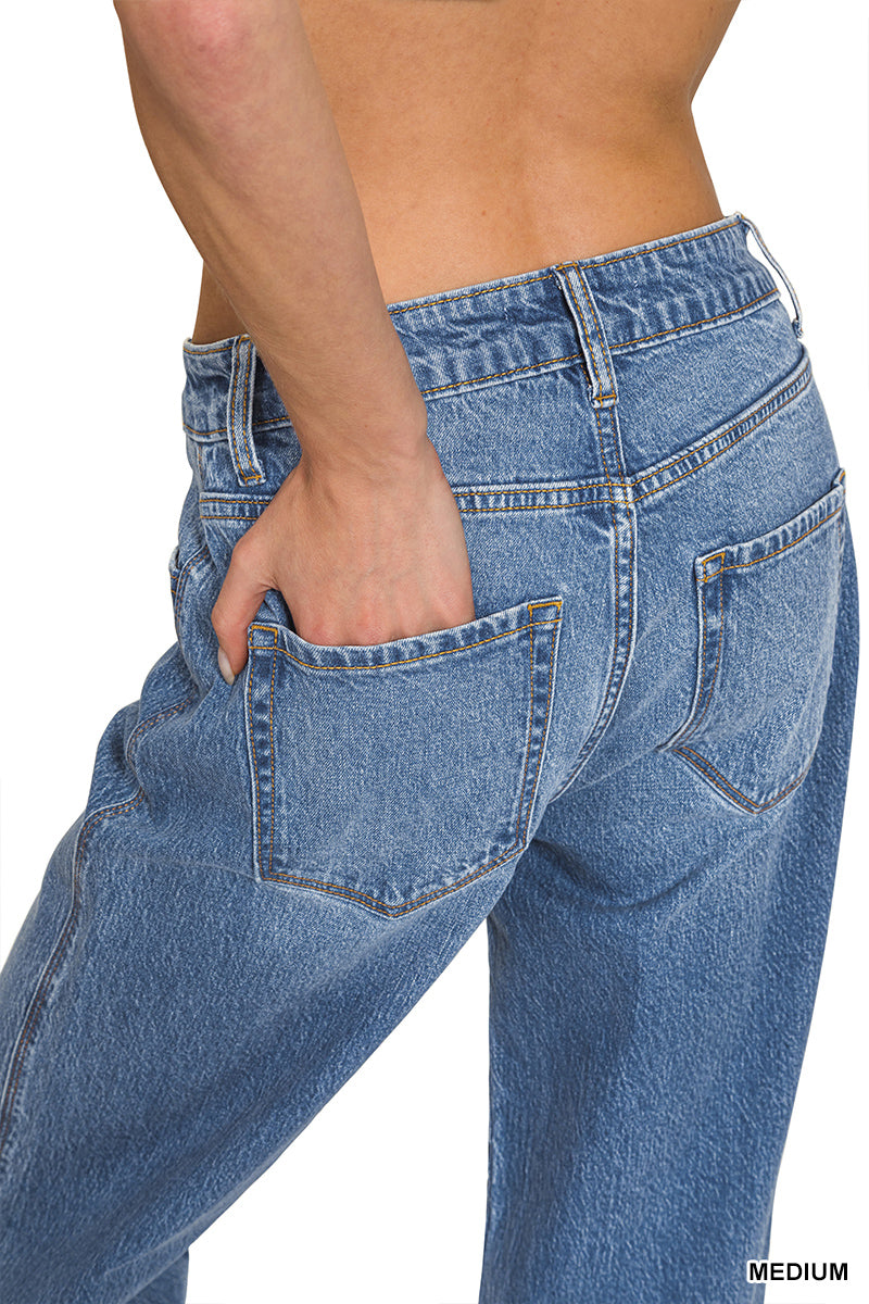 DTP-9583MM Cuffed Wide Leg Jeans
