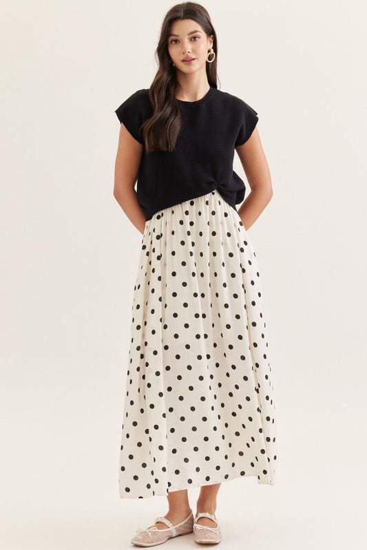 D31521 Layered Polka Dot Dress Set