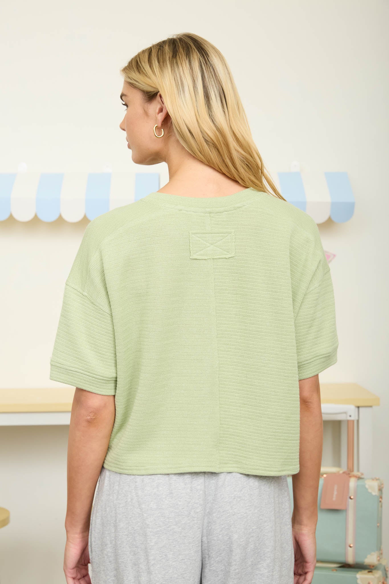 J6ST1024 Short Sleeve Top with Buttons