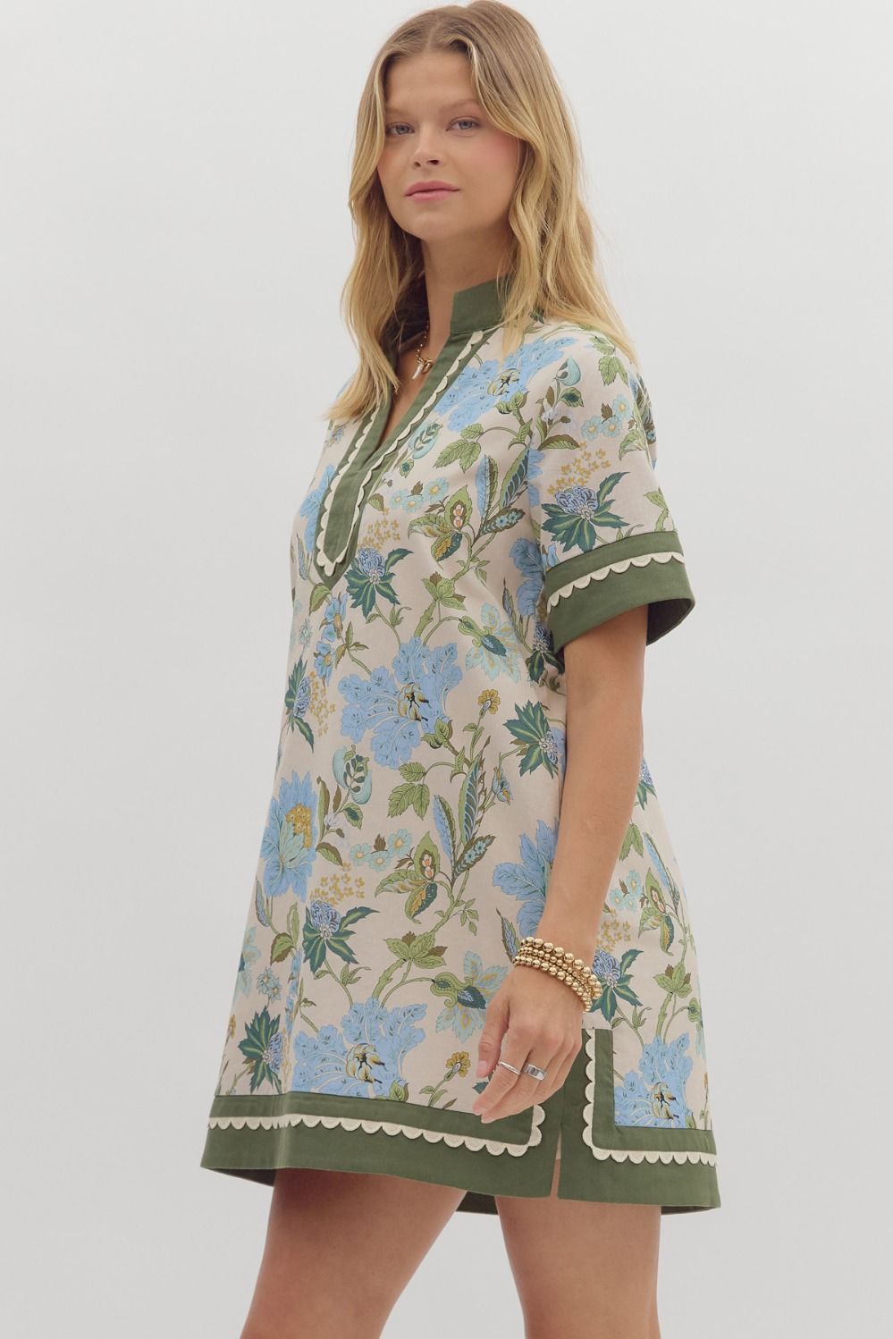 D27946 Floral Print Mini Dress