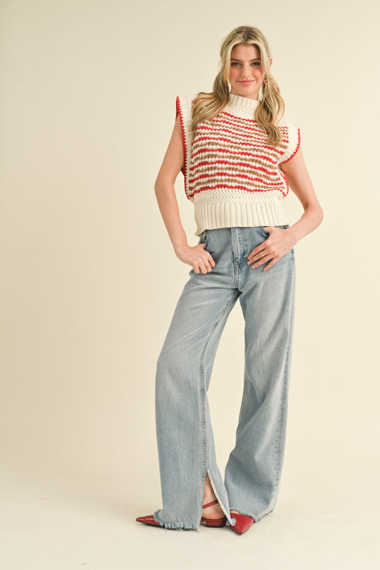 MSW10418 Mock Neck Sweater Vest