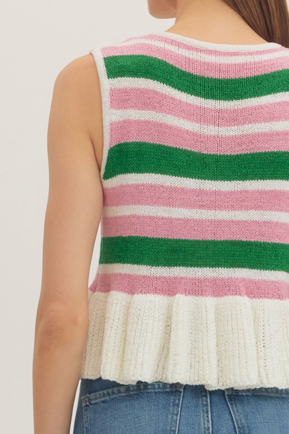 T31560 Striped Sleeveless Top