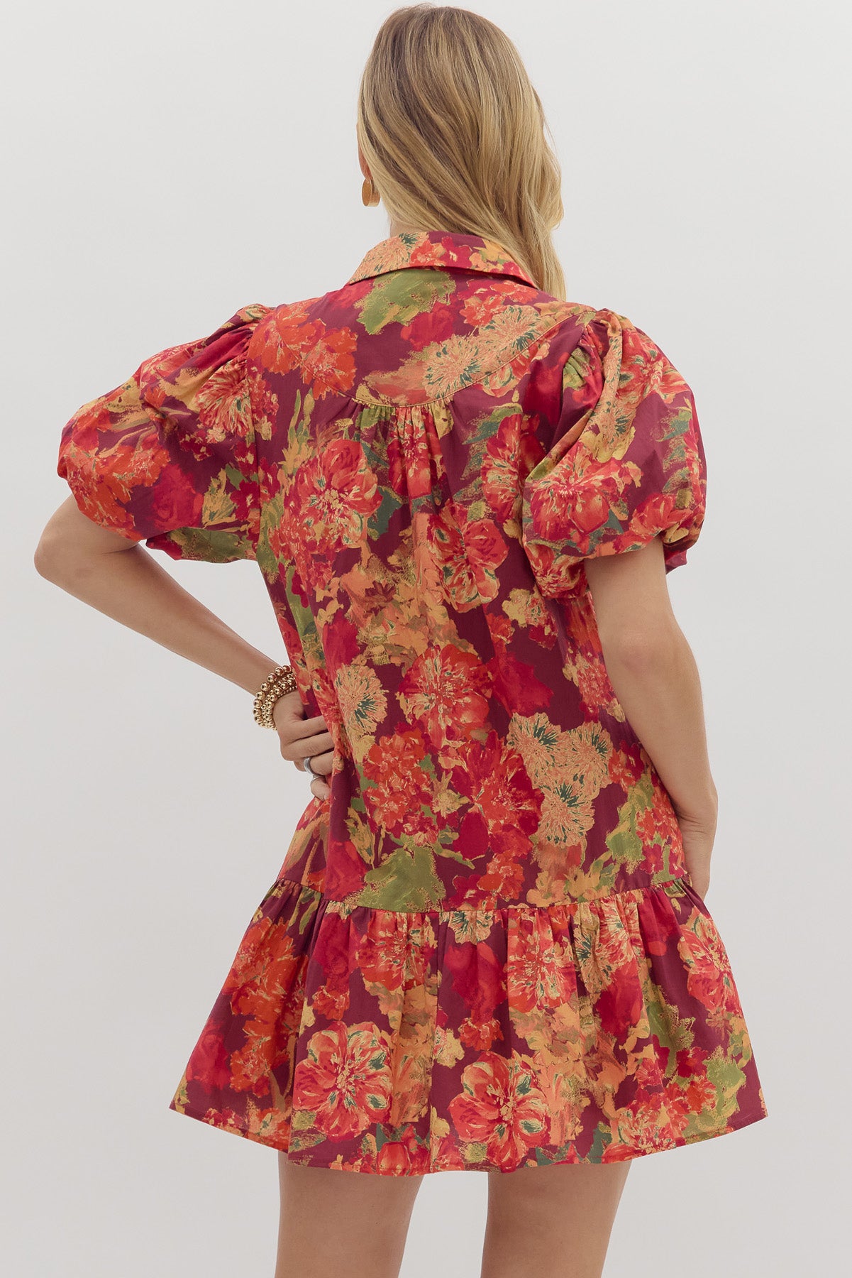 D28277 Floral Print Mini Dress