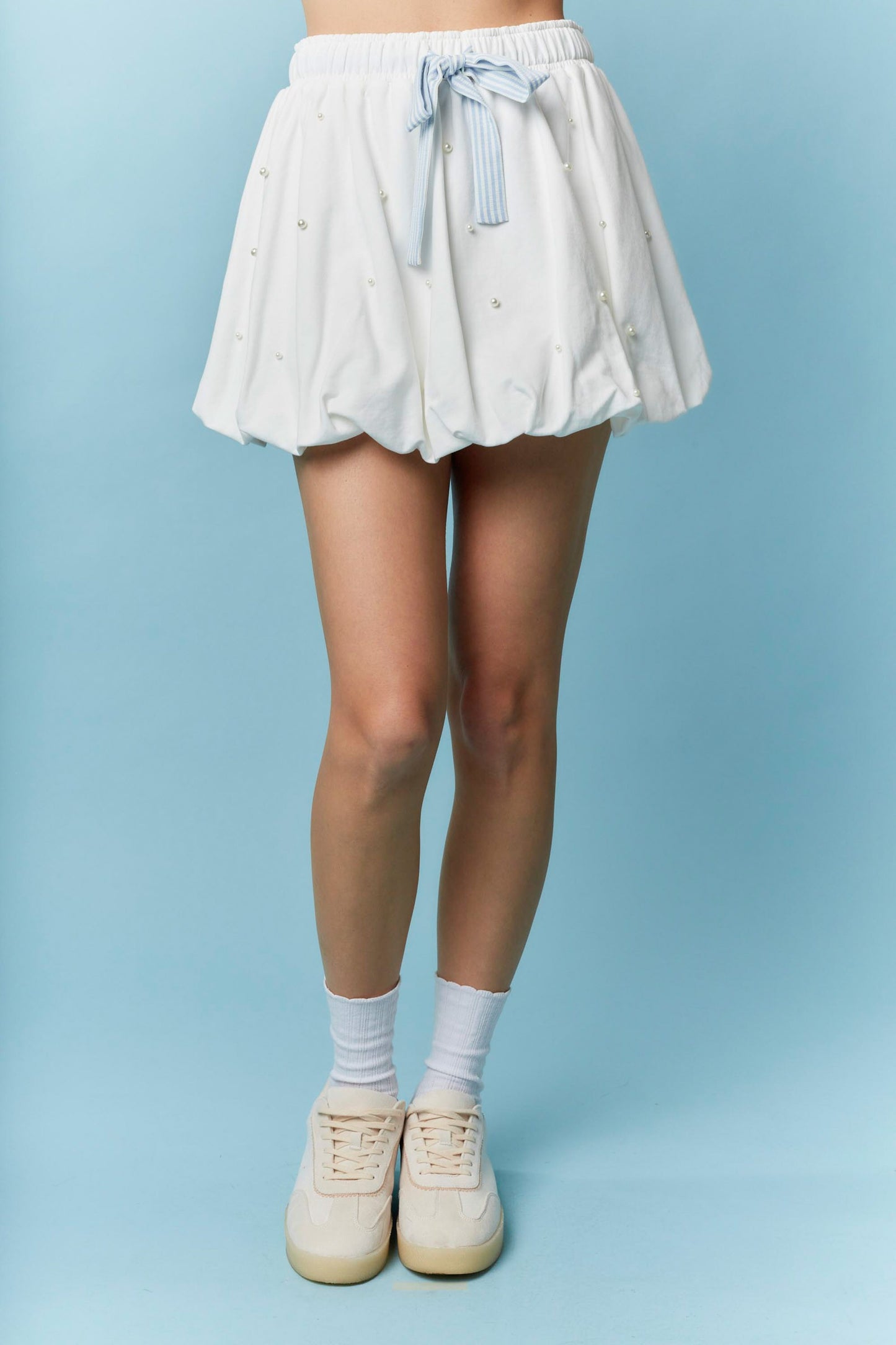 IKS39667-02 Pearl Detail Mini Skirt