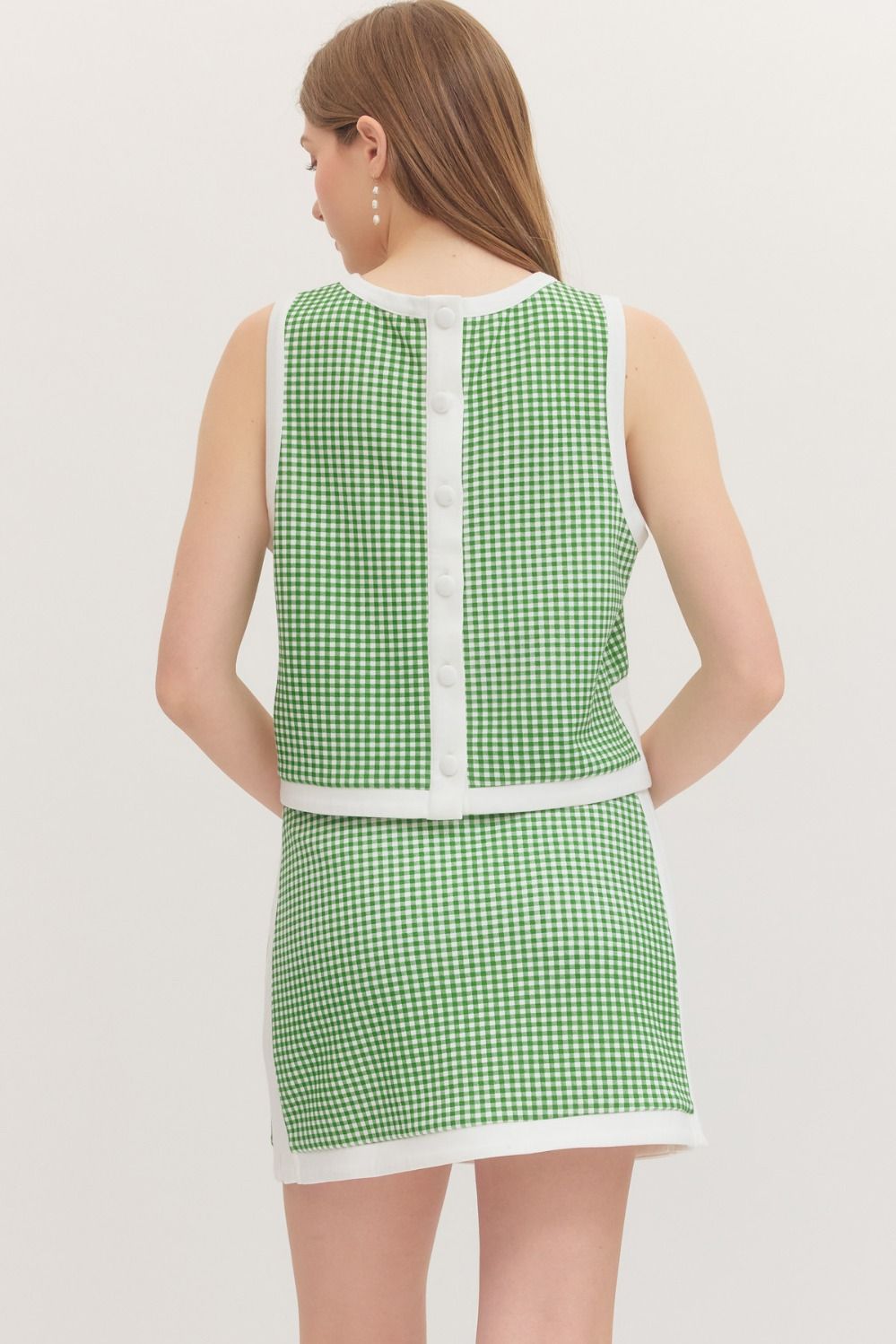 T31708 Gingham Sleeveless Top