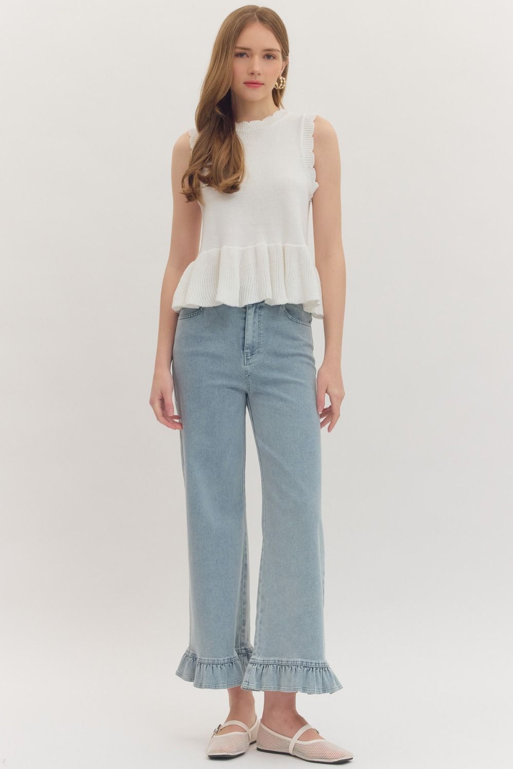 T29980 Sleeveless Peplum Top