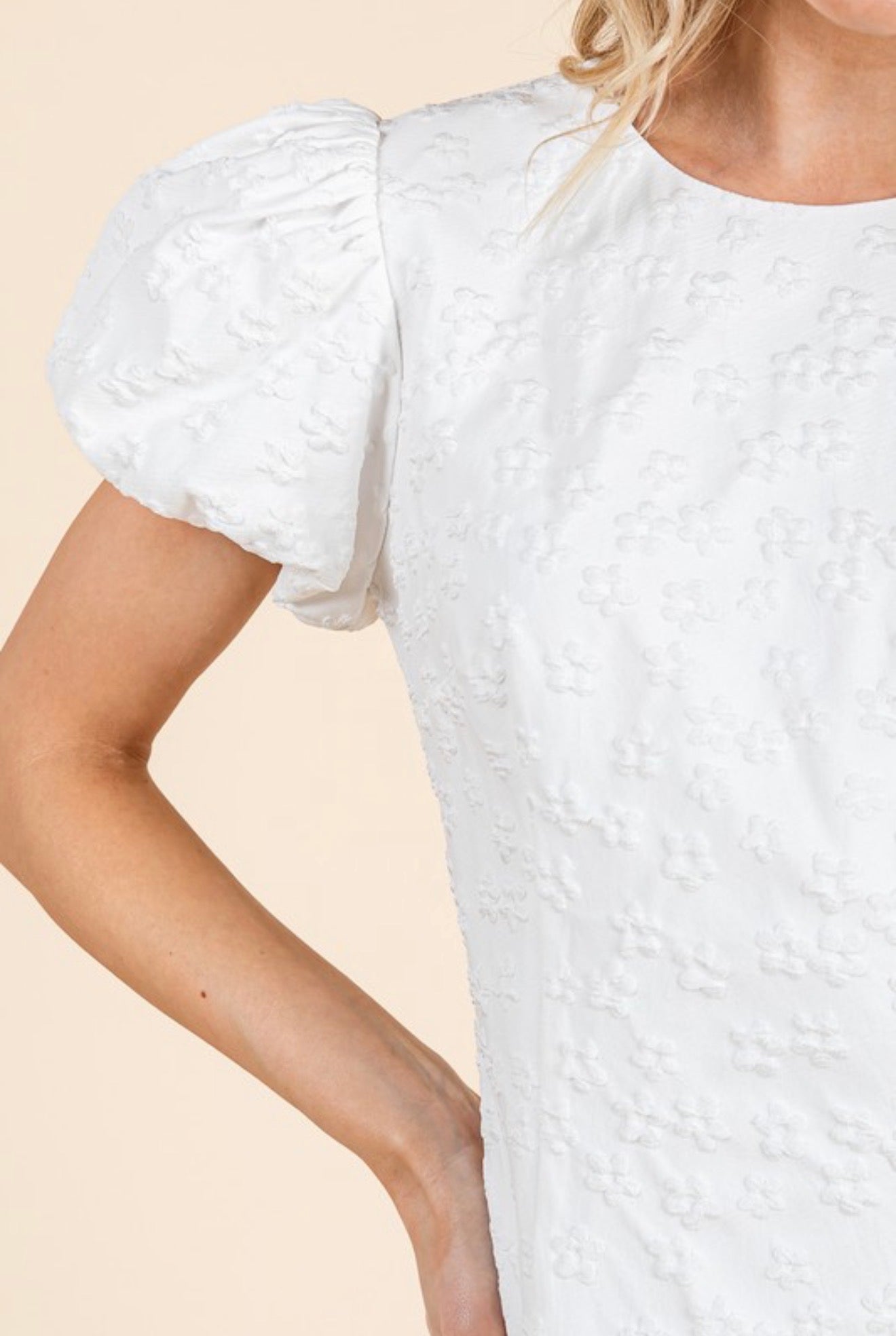 MD51672 Floral Jacquard Mini Dress