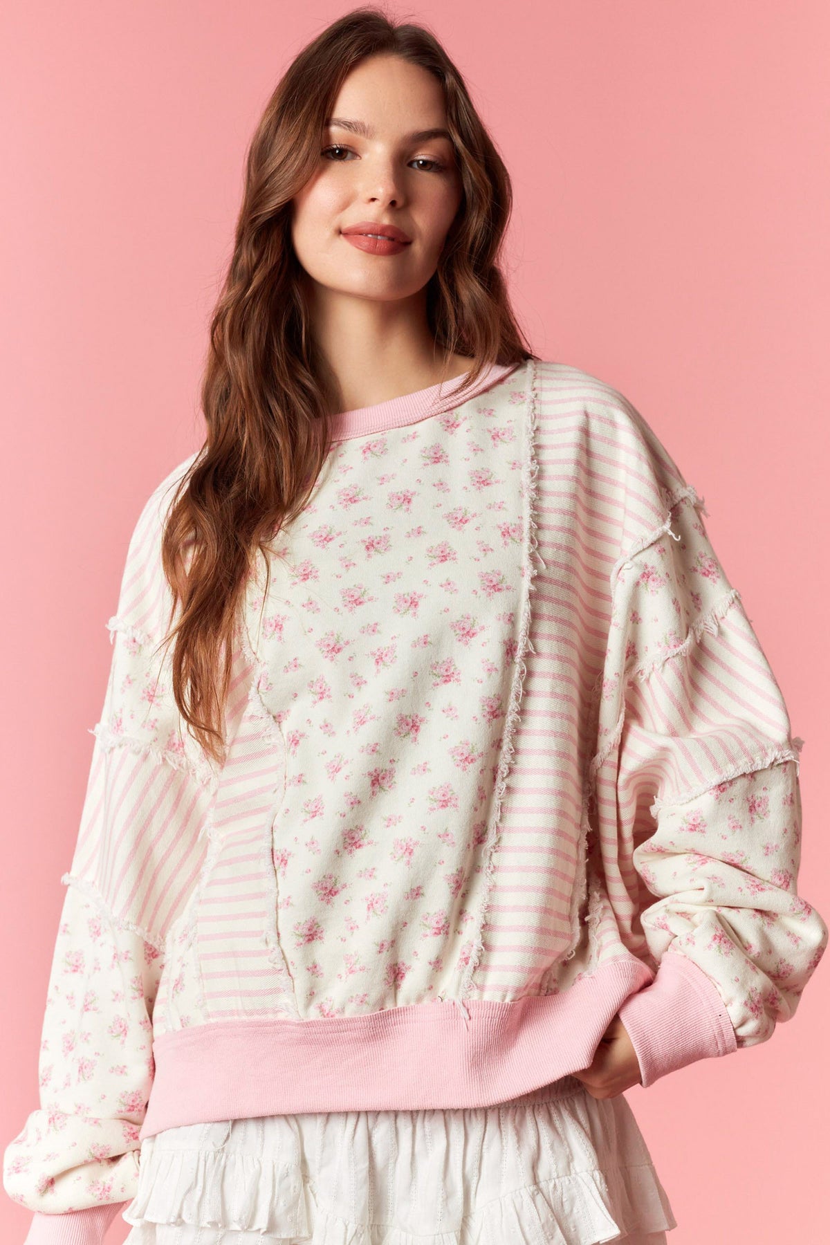 IKT200775-01 Shabby Chic Oversized Sweatshirt