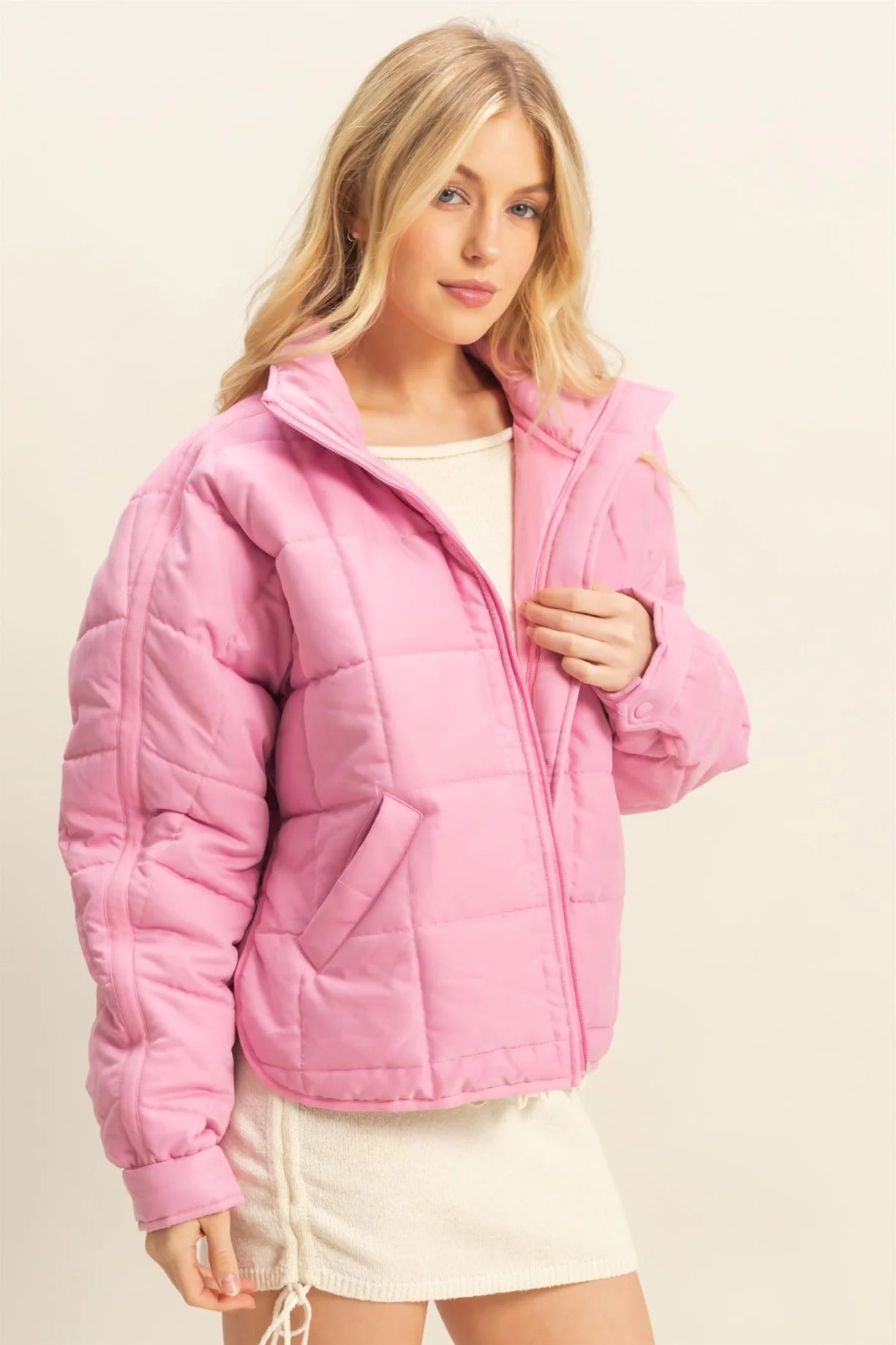 HF25F357 Quilted Puffer Jacket