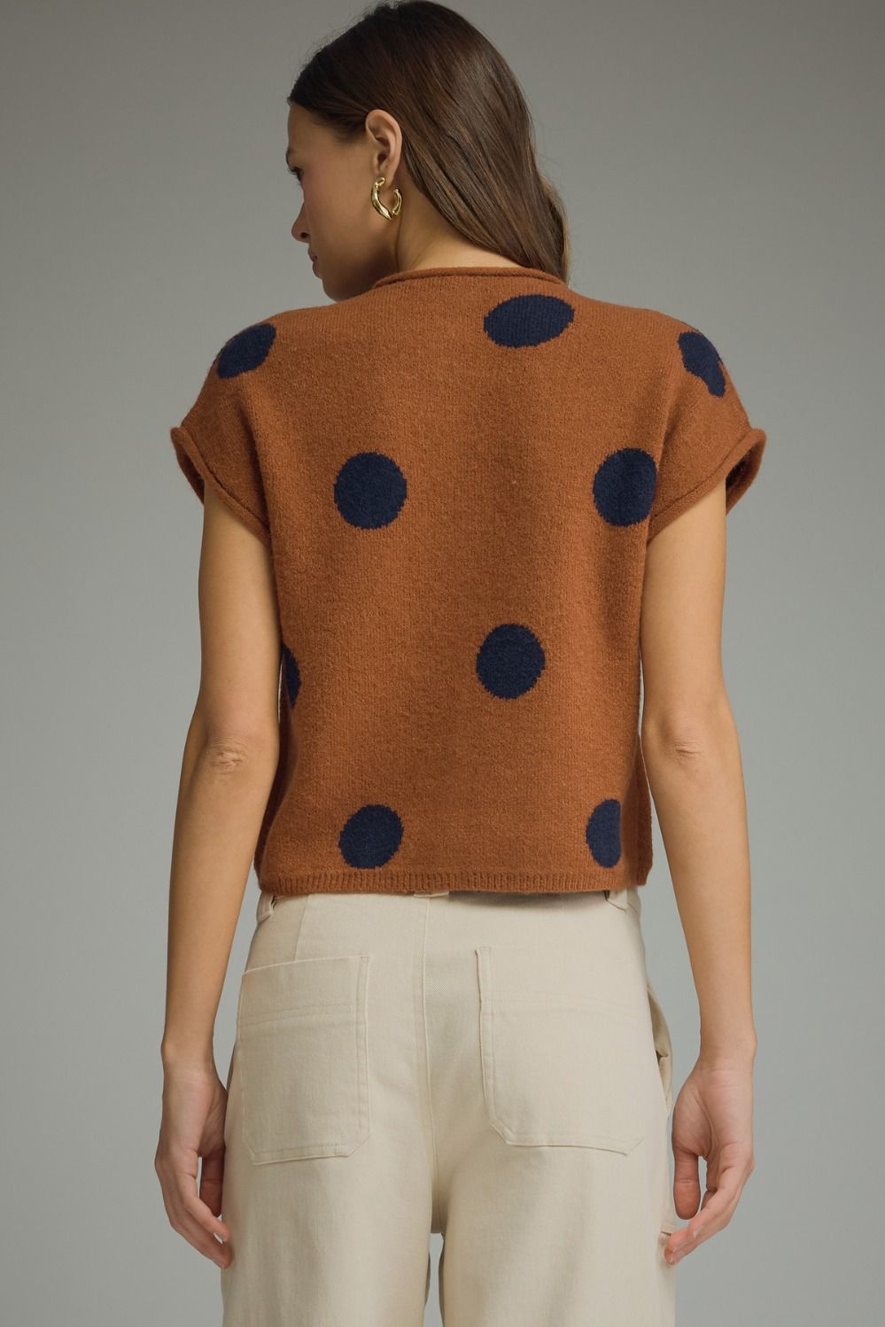 T32223 Polka Dot Sweater Top