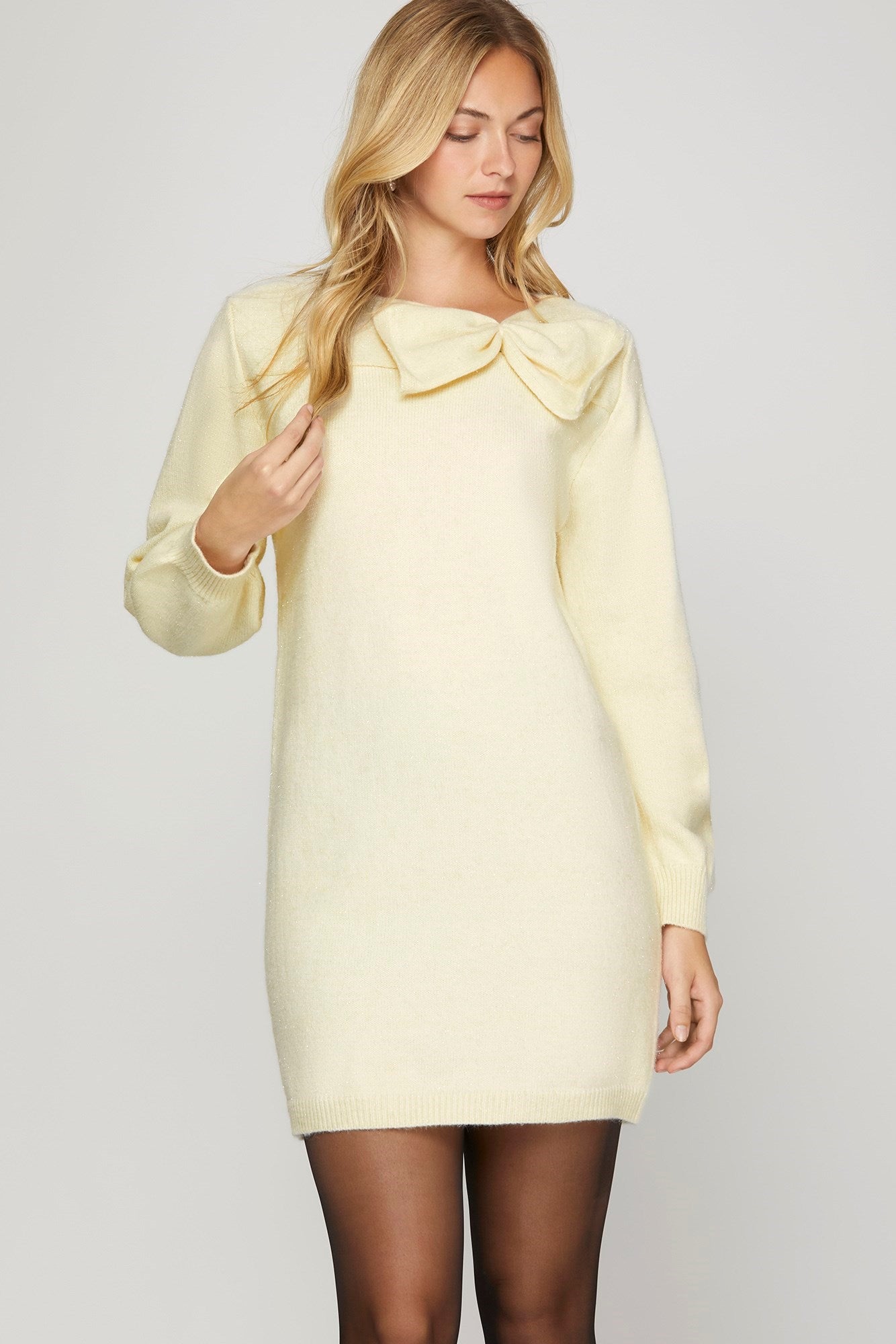 SY7202 Metallic Sweater Dress