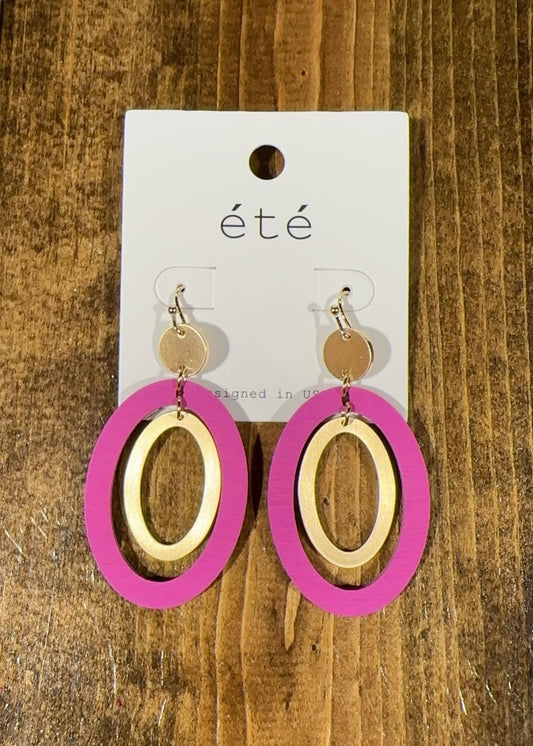 91148 Colored Wooden Earrings