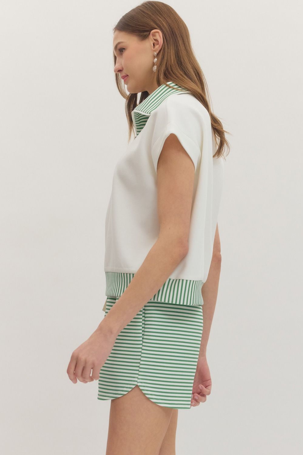 T30997 Striped Cap Sleeve Top