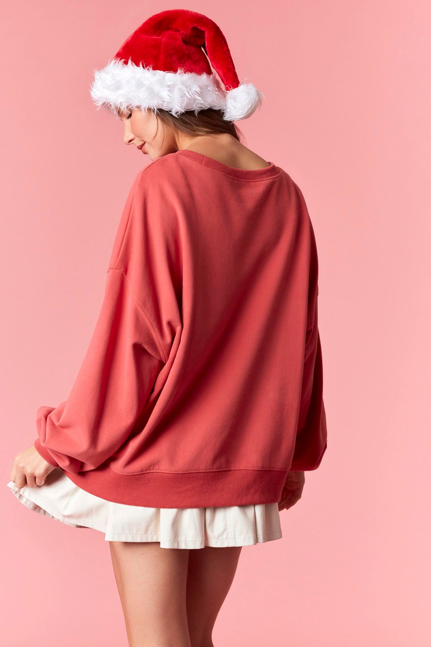 IKT300394-01 Christmas Printed Corduroy Sweatshirt