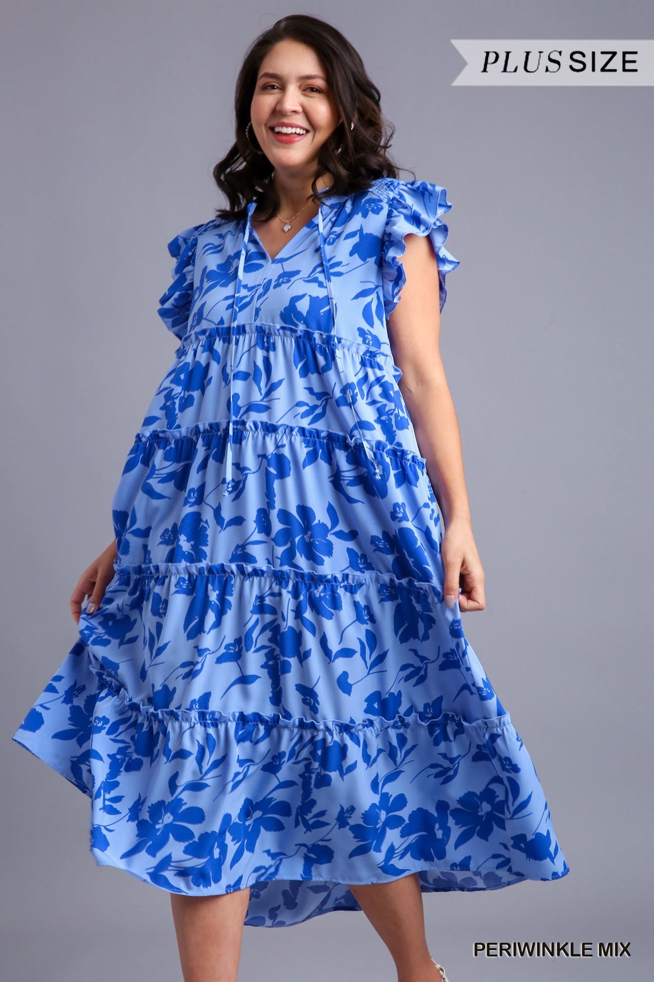 WA0720 Curvy Printed Maxi Dress