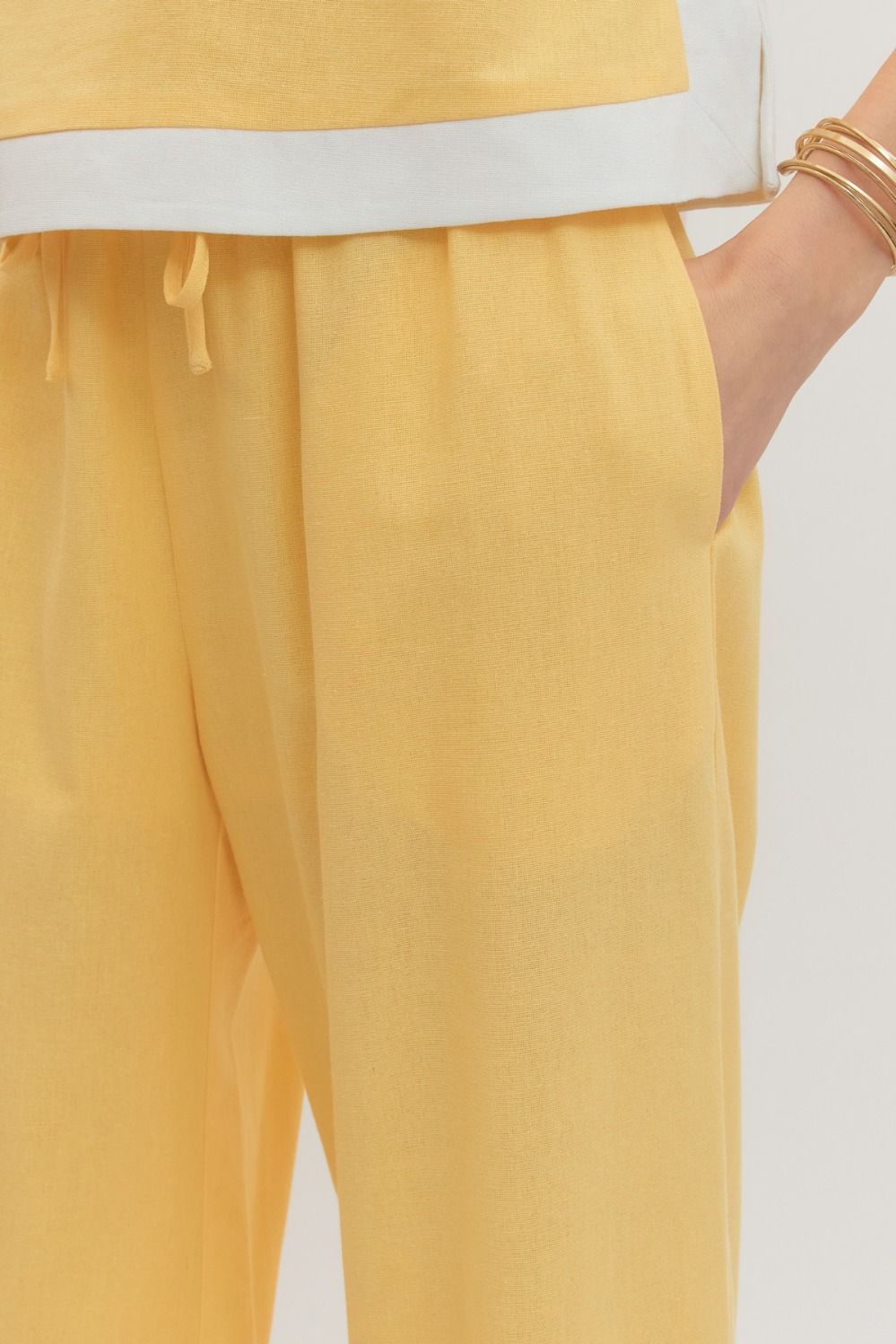 P31318 Solid Wide Leg Pants