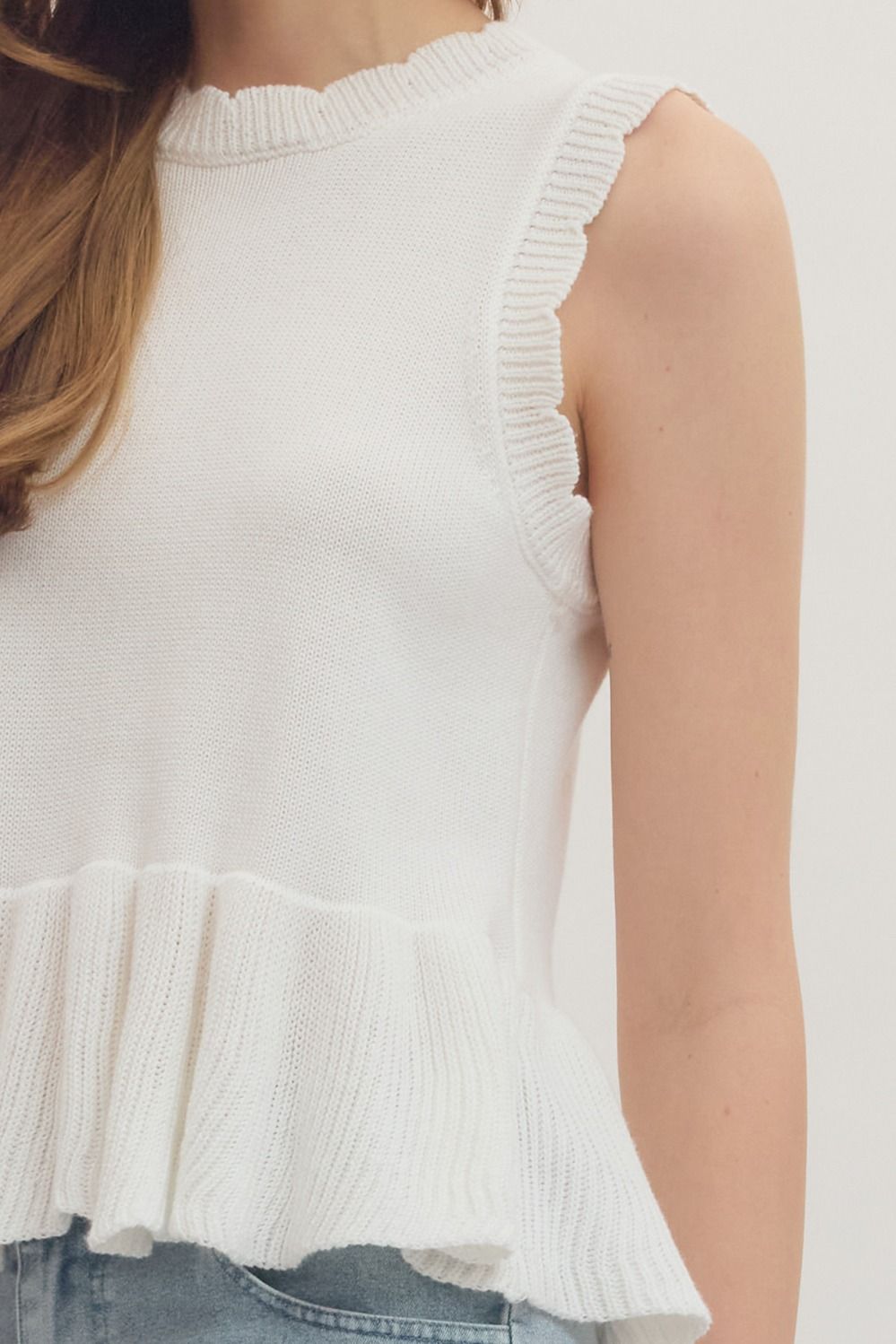 T29980 Sleeveless Peplum Top