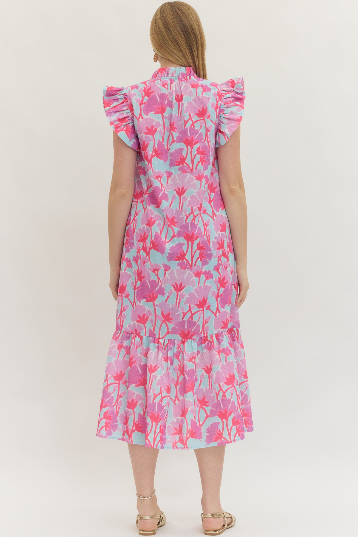 D30652 Floral Midi Dress