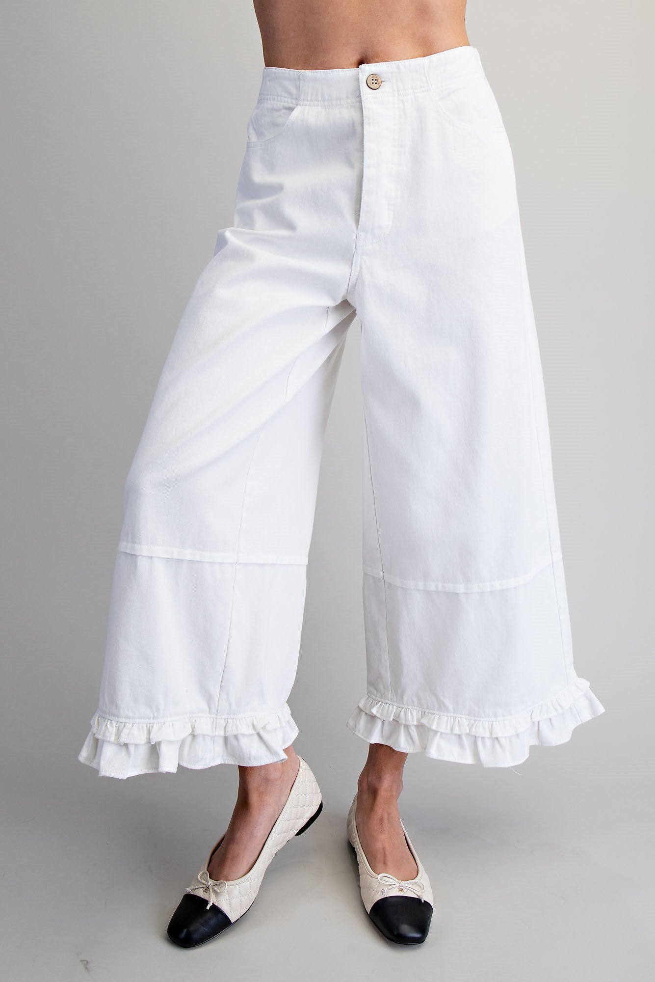 PH15714 Mineral Washed Ruffle Hem Pants