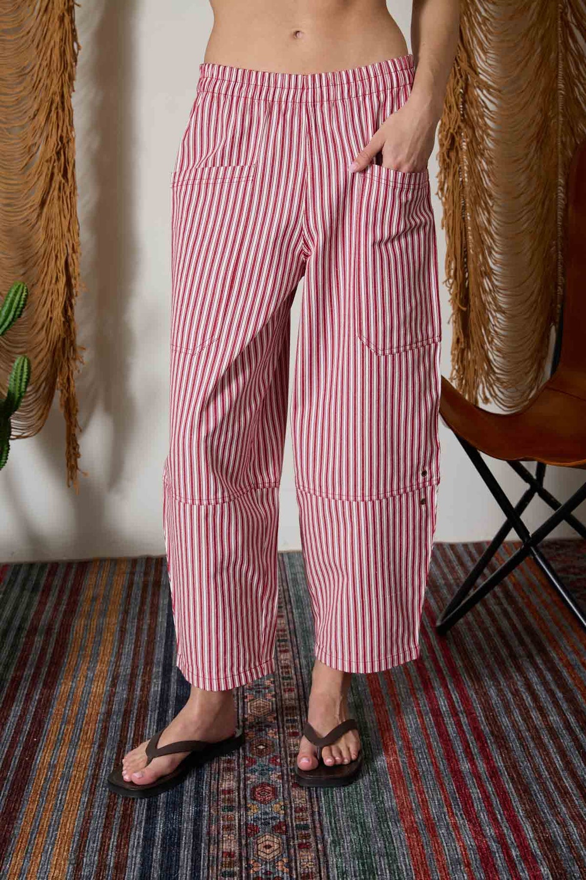 J6SP1010 Stripe Wide Leg Pants