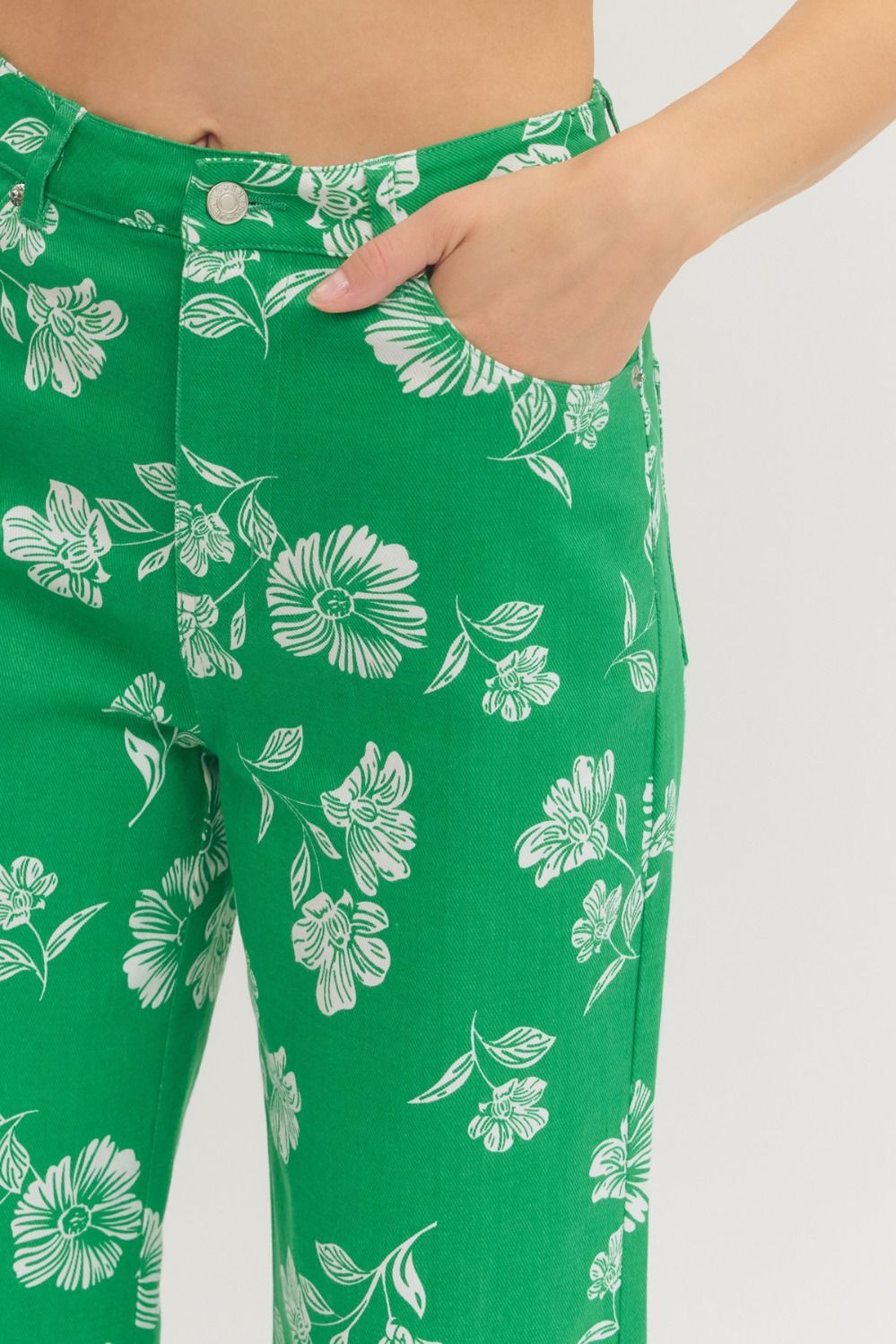 P31744 Floral Print Wide Leg Pants