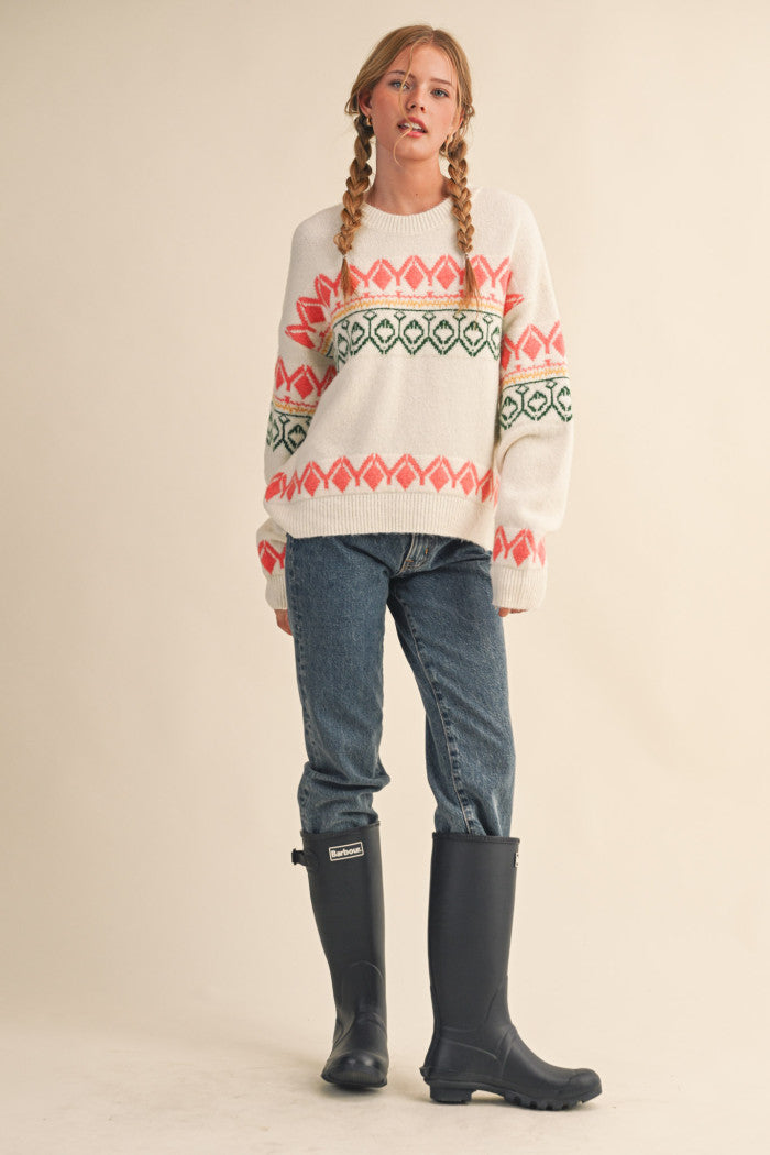 MSW11206 Geometric Knit Sweater