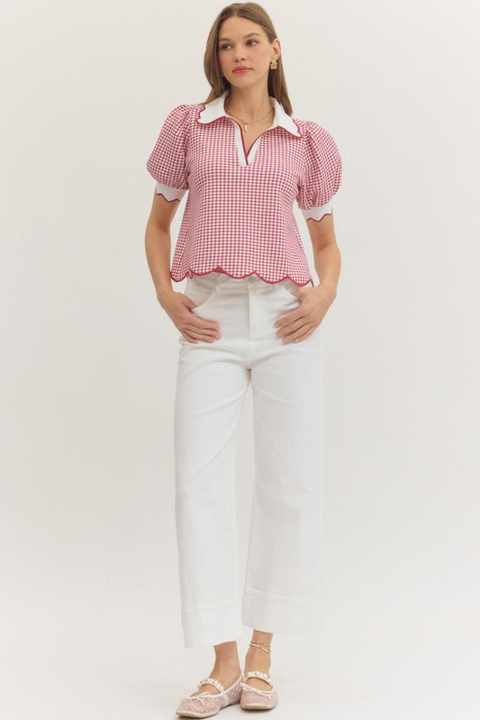T31920 Gingham Top