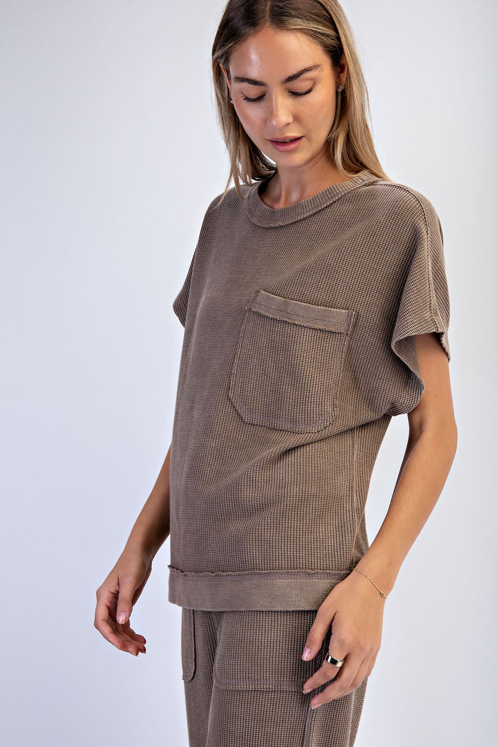 T0112 Mineral Washed Honeycomb Oversized Tee