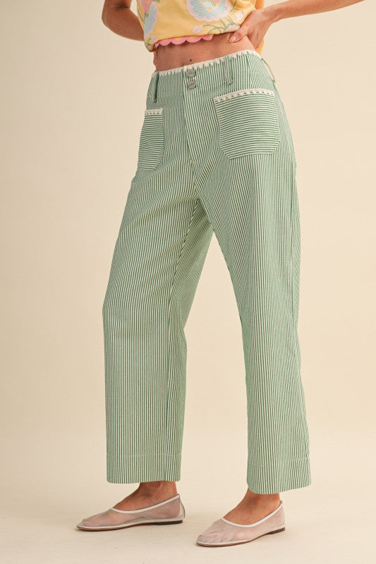 MP4663 Striped Wide Leg Pants