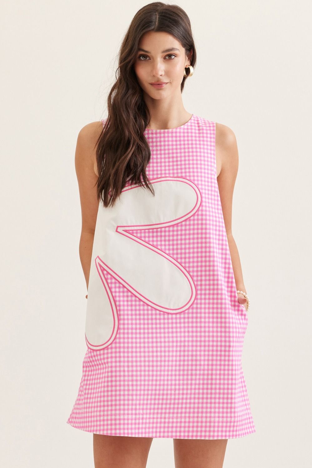 D31667 Abstract Appliqué Detail Dress