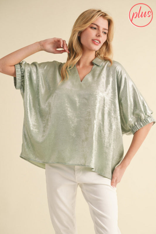 G13482-Plus Curvy Metallic Top