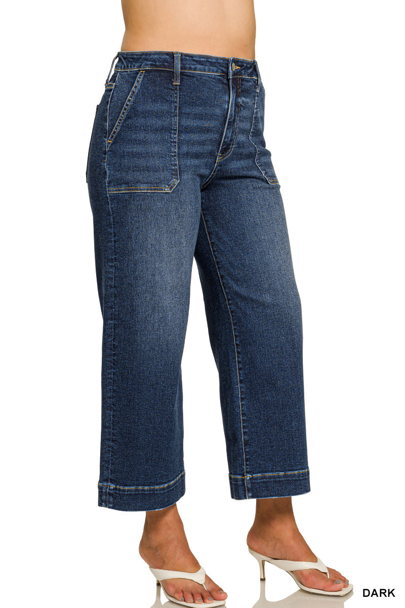 DYP-9560DDX Curvy Utility Pocket Cropped Jeans