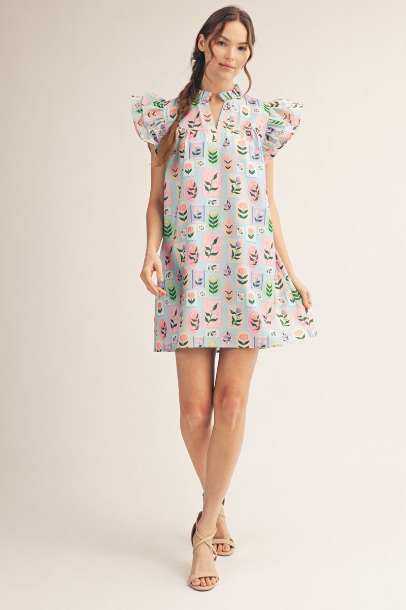 G15722 Floral Shift Dress
