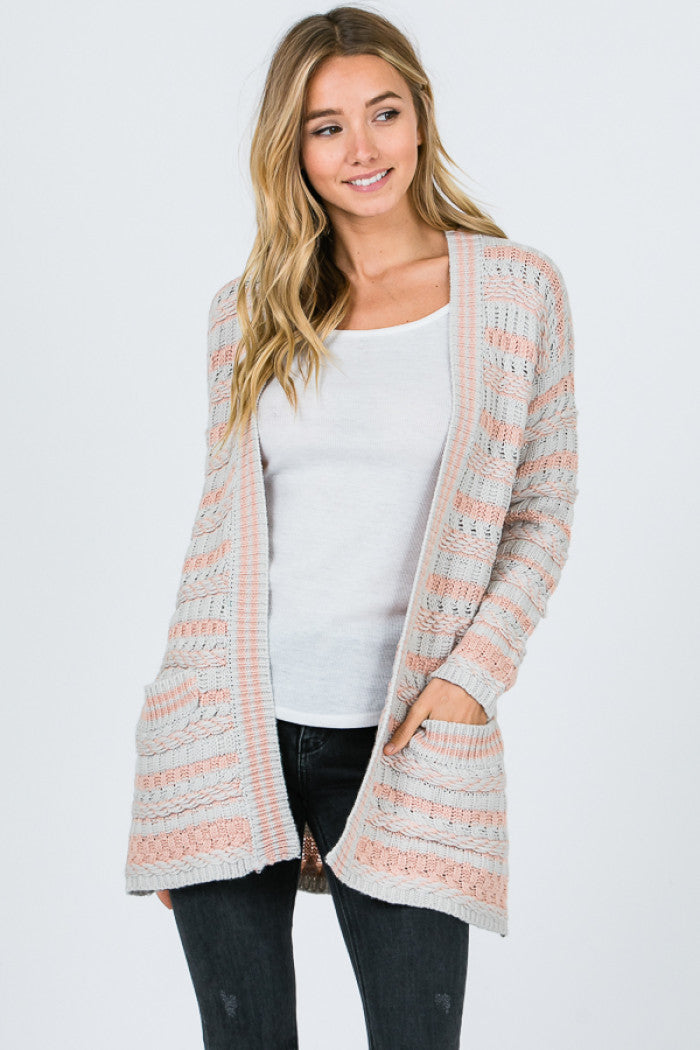 MSW7248 Striped Cardigan