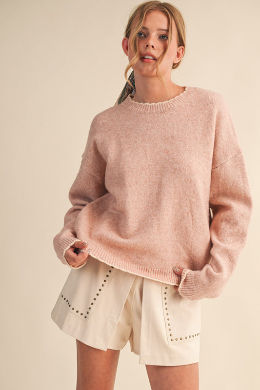 MSW11114 Scalloped Edge Sweater