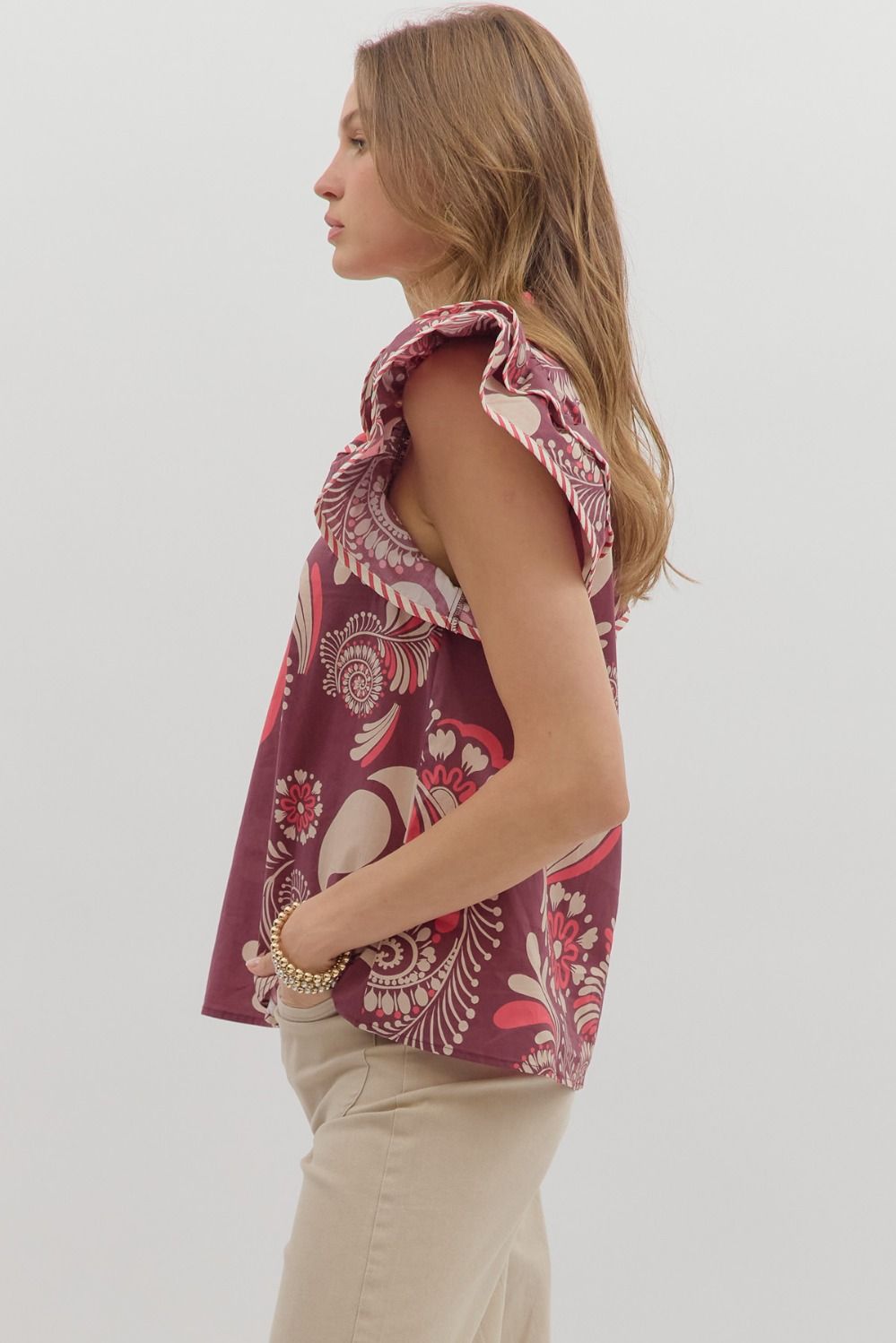 T27145 Paisley Print Top
