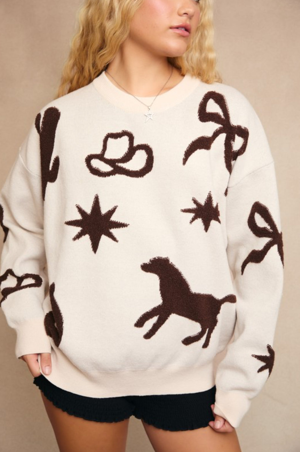 IWT5479 Cowboy Pattern Sweater