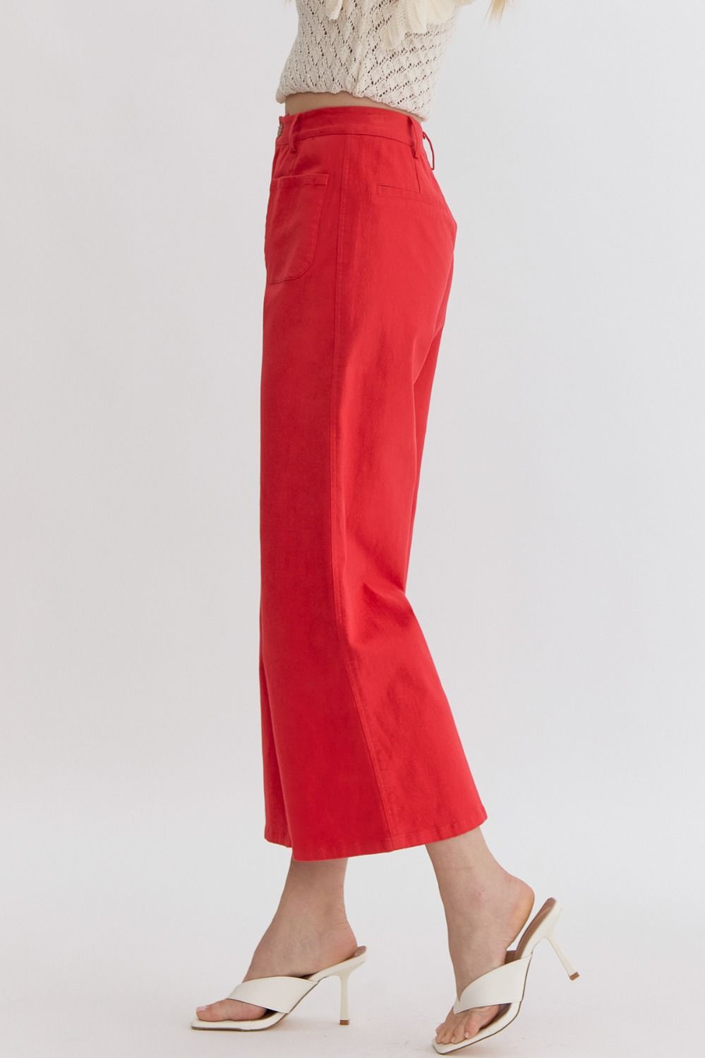 P23528 High Waisted Wide Leg Pants