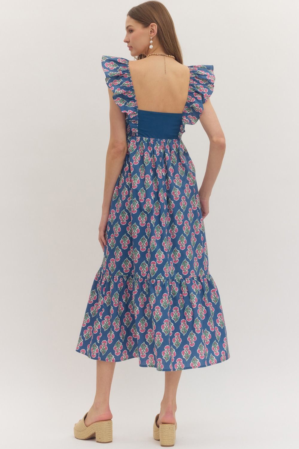 D29327 Botanical Print Midi Dress