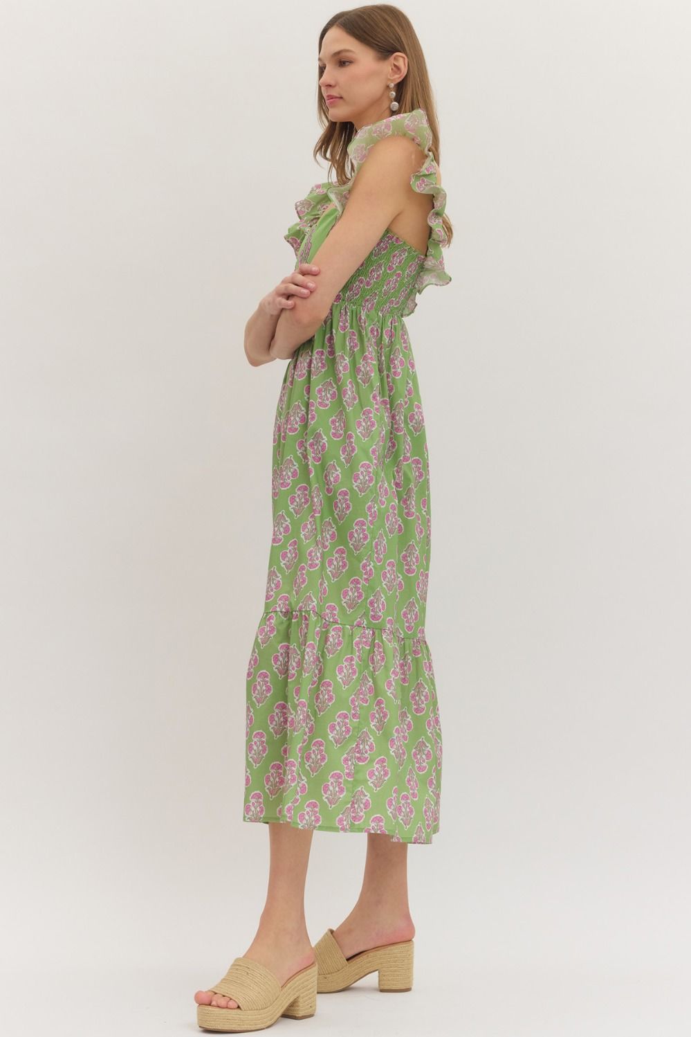 D29327 Botanical Print Midi Dress