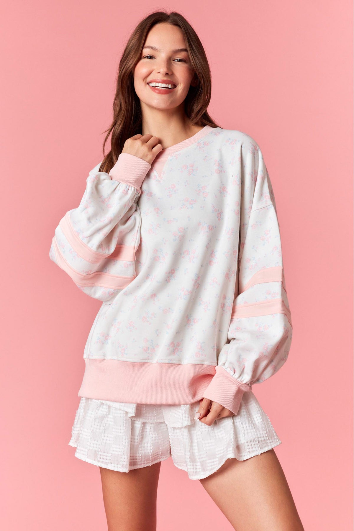 IKT300633-01 Cozy Chic Floral Printed Top