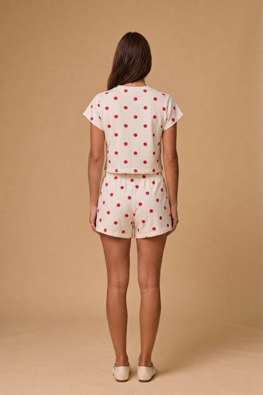 PX19510-1 Polka Dot Shorts Set