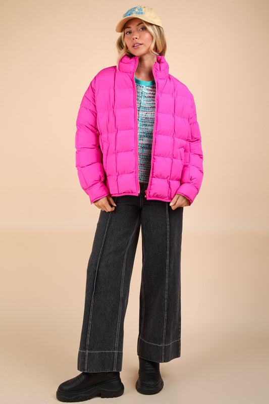 NJ90311 Solid Puffer Jacket