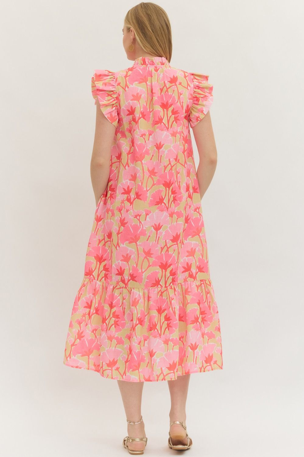 D30652 Floral Midi Dress