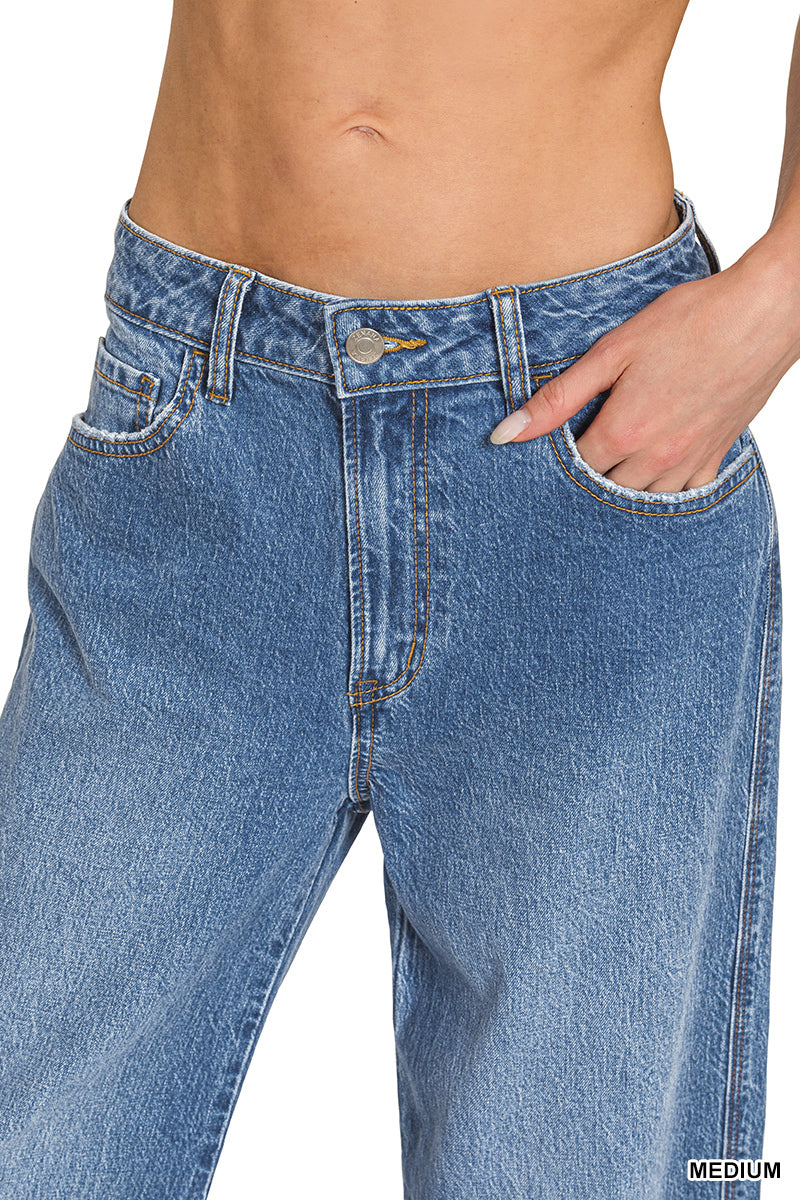 DTP-9583MM Cuffed Wide Leg Jeans